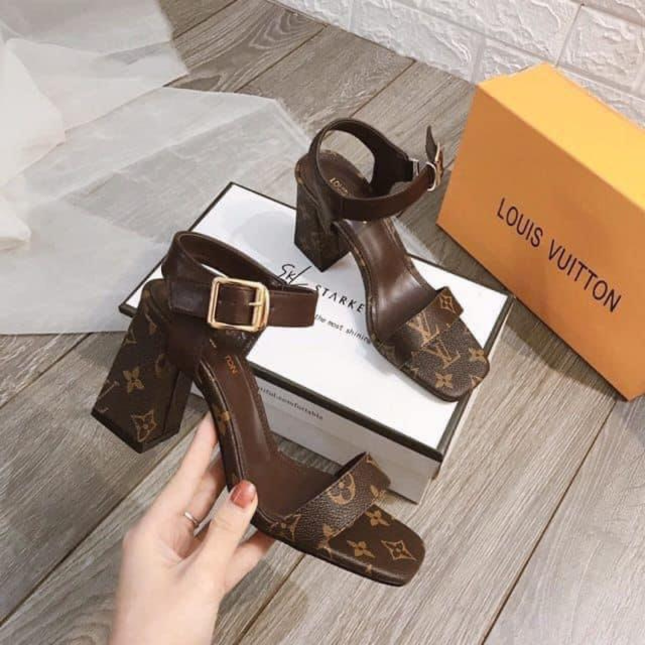 Lv block heels