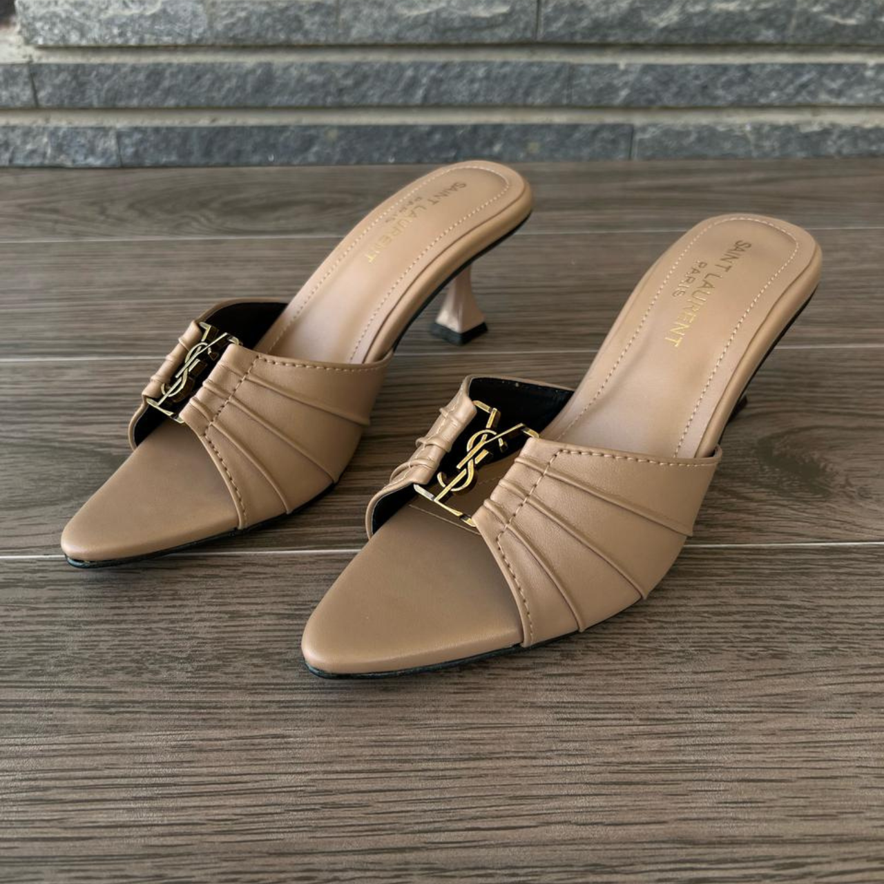 Saint Laurent Tribute Wedge Mule Sandals