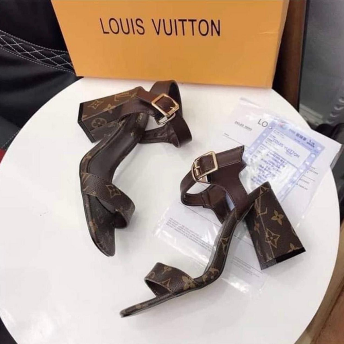 Lv block heels